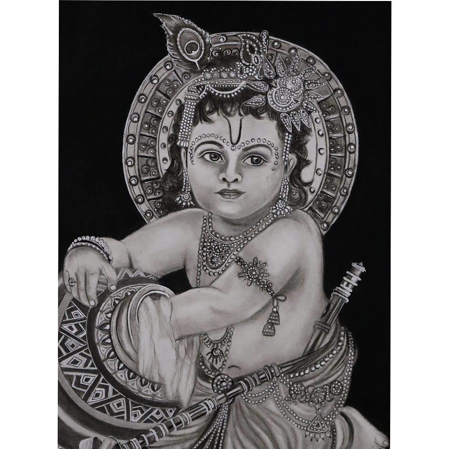 Buy Original Krishna Drawing Krishna Hand Drawing Artwork Spiritual Home  Decor Hindu Deity Wall Art Unique Gift for Krishna Devotees Online in India  - Etsy