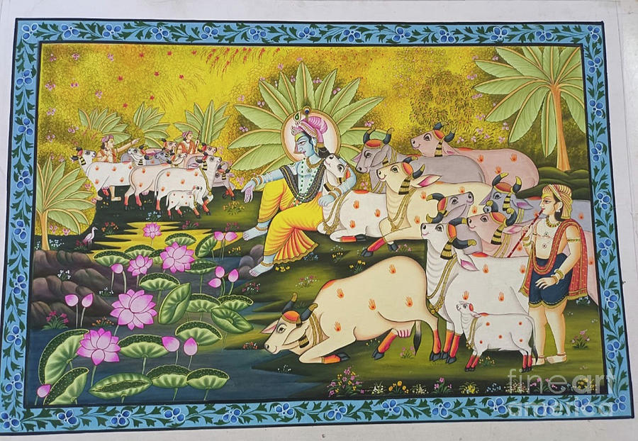 Krishna, Radha Krishna Painting, Painting by Manish Vaishnav