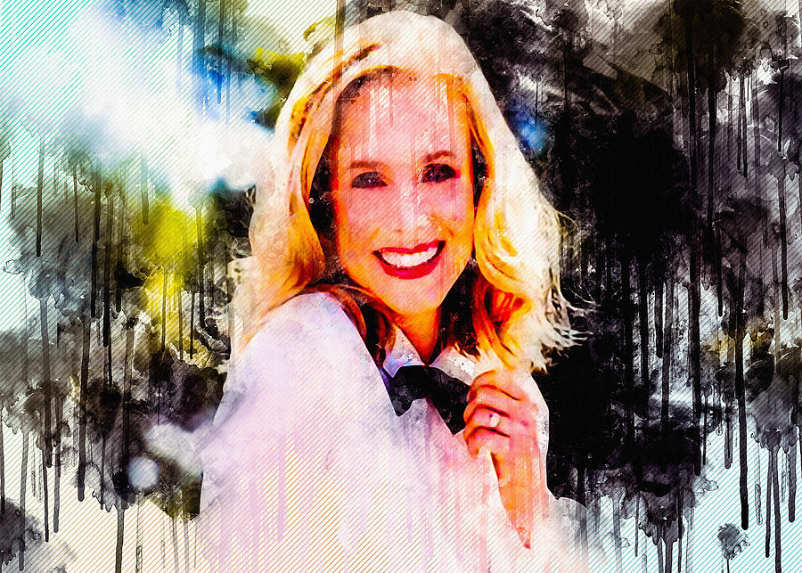 Kristen Bell Portrait American Actress Smile White Teeth Digital Art by ...