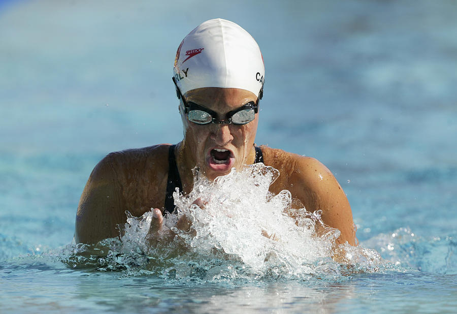 Kristen Caverly swims breaststroke Photograph by Jed Jacobsohn
