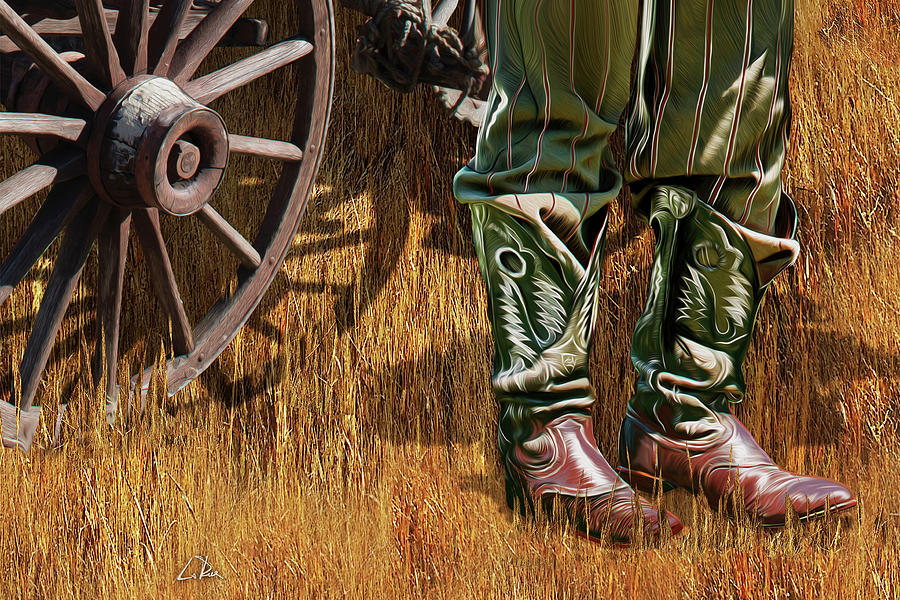 Krs Cowboy Boots Mixed Media