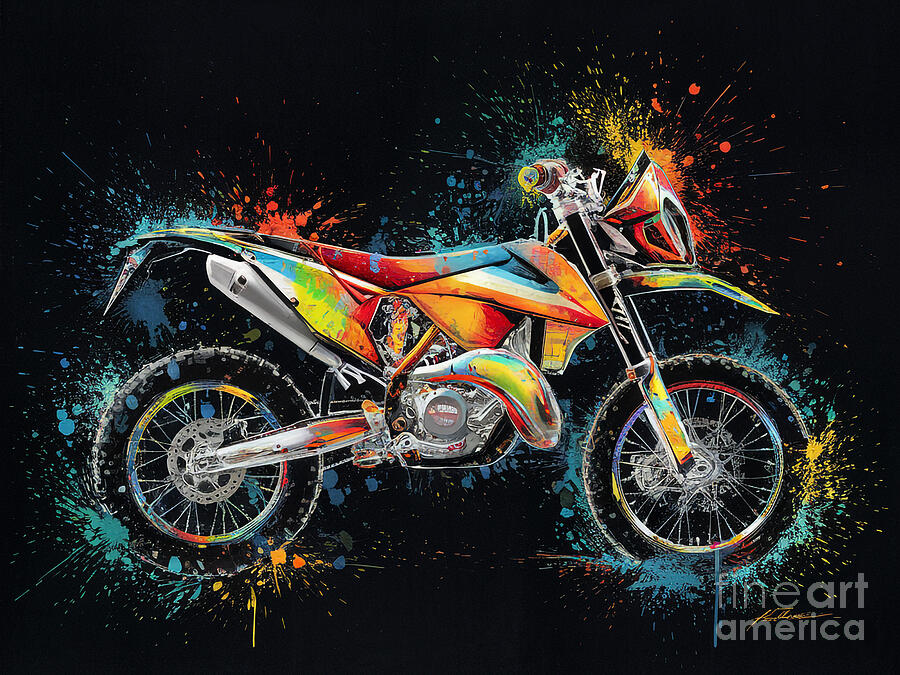 Ktm 250 Exc Tpi Sixdays 2018 Bikes Rider Crossbike Drawing by Ola Kunde ...