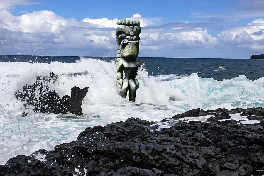 Tiki Digital Art - Ku in the Ocean by Anthony Jones