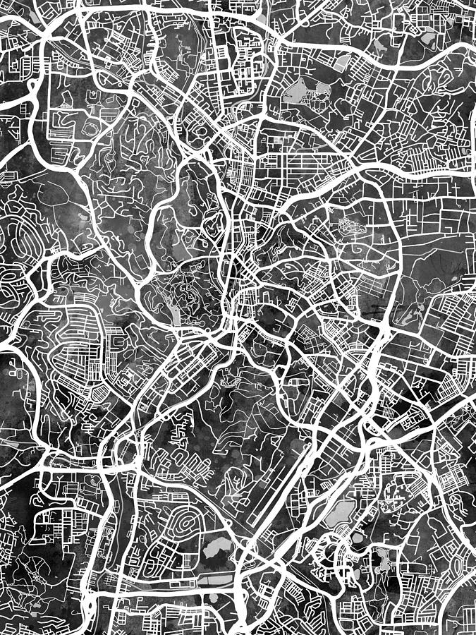Kuala Lumpur Malaysia City Map #58 Digital Art by Michael Tompsett