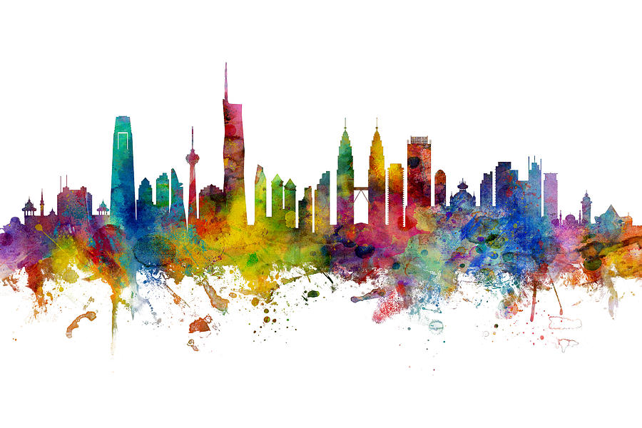 Kuala Lumpur Malaysia Skyline #42b Digital Art by Michael Tompsett ...