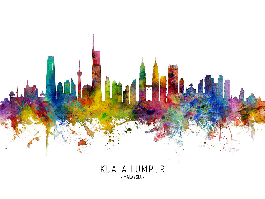 Kuala Lumpur Malaysia Skyline #48b Digital Art by Michael Tompsett