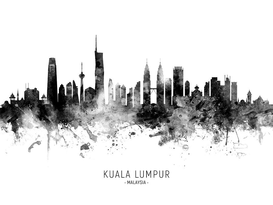 Kuala Lumpur Malaysia Skyline #49b Digital Art by Michael Tompsett