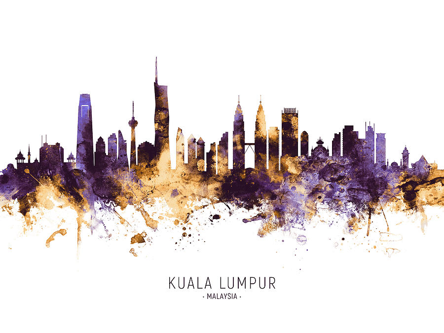 Kuala Lumpur Malaysia Skyline #50b Digital Art by Michael Tompsett