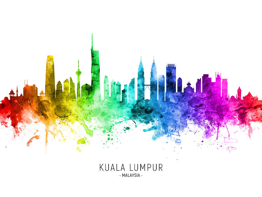 Kuala Lumpur Malaysia Skyline #52b Digital Art by Michael Tompsett