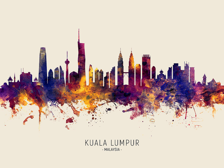 Kuala Lumpur Malaysia Skyline #53b Digital Art by Michael Tompsett