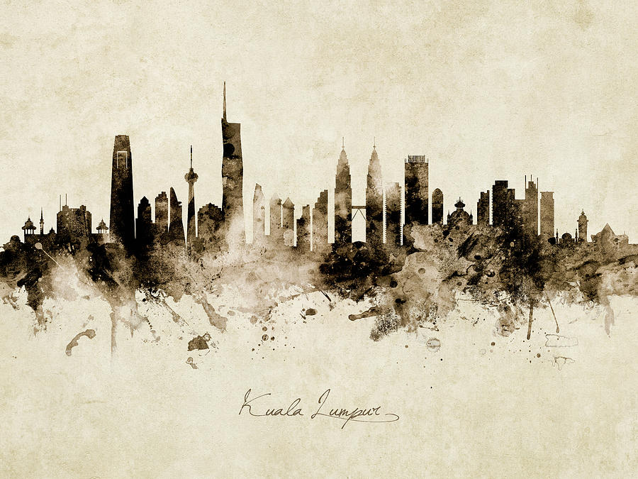 Kuala Lumpur Malaysia Skyline #54b Digital Art by Michael Tompsett