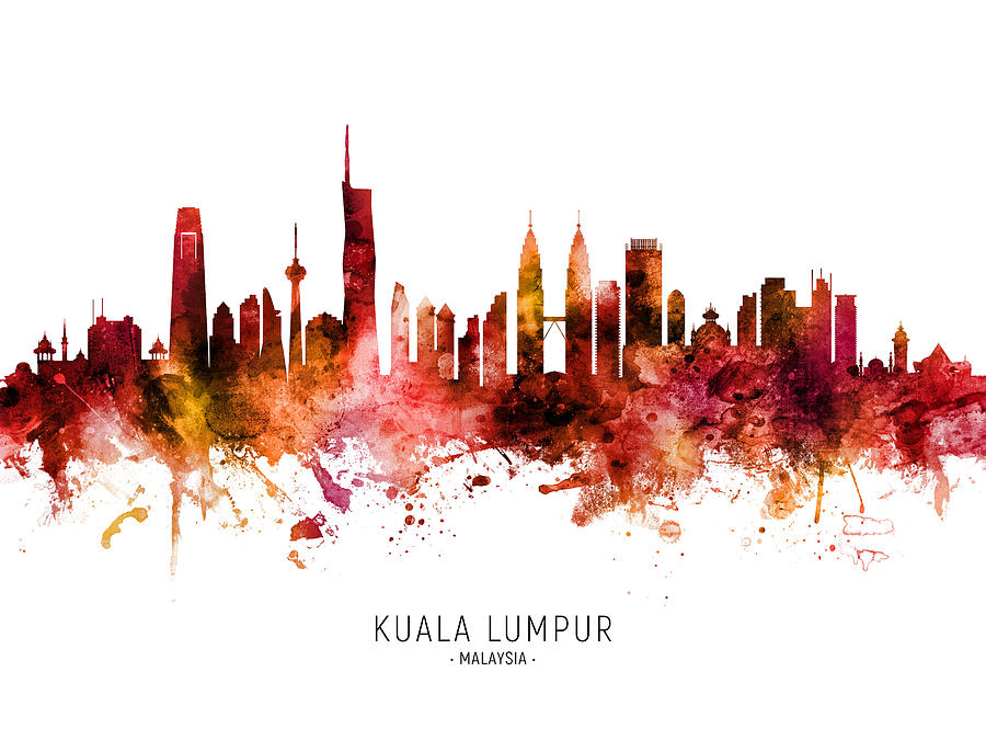 Kuala Lumpur Malaysia Skyline #58b Digital Art by Michael Tompsett