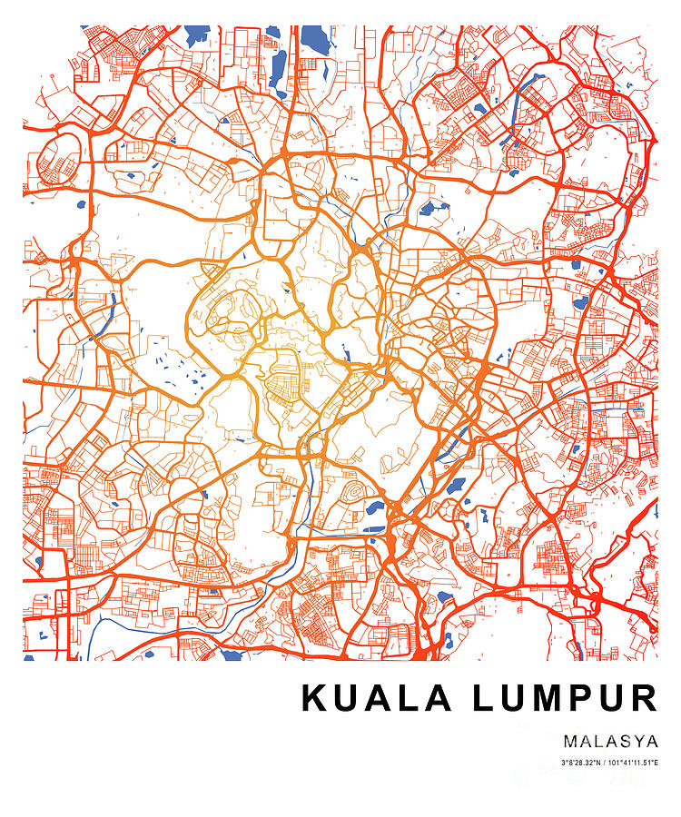 KUALA LUMPUR,MALASYA,Original Map,Colorful Map,ArtInMaps ...