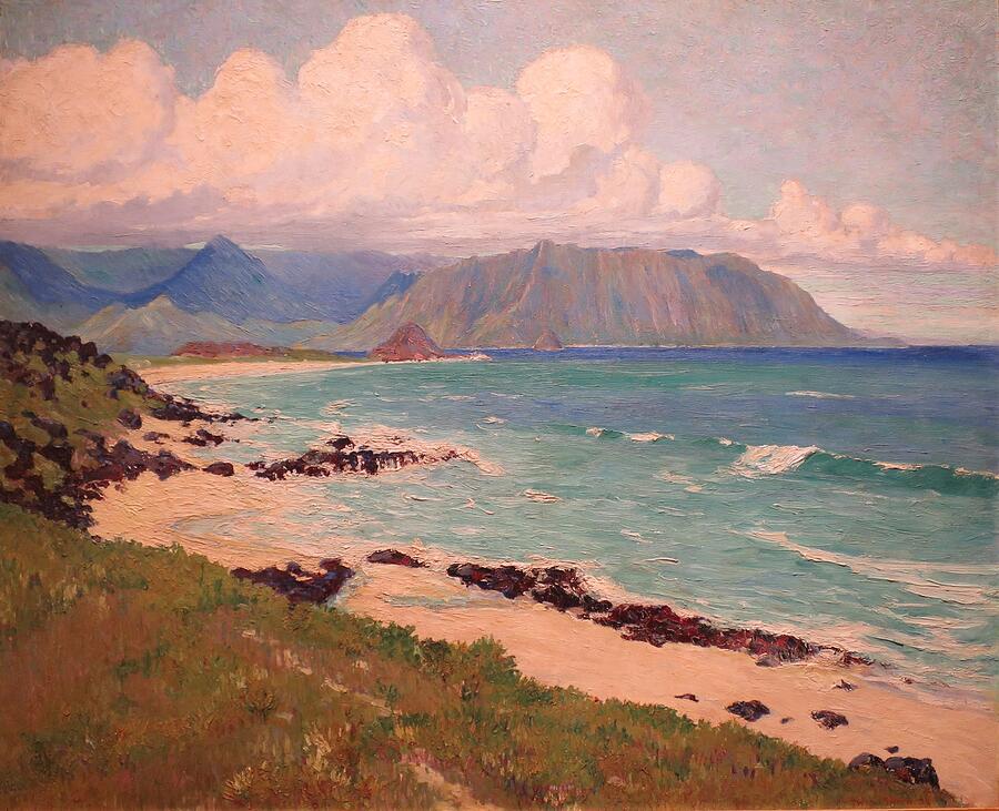 1925 Painting - Kualoa from Makapu Beach by William Twigg-Smith, 1925 by MotionAge Designs