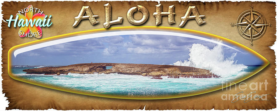 Kukuihoolua Rock Crashing Wave Laei Point Surf Board Photograph by Aloha Art