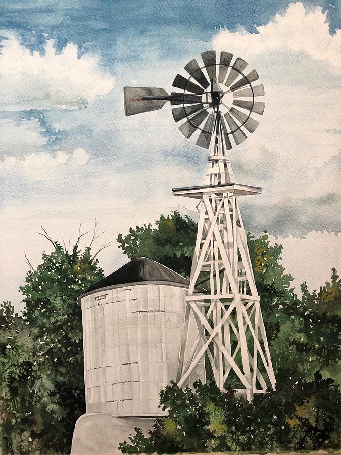 Kumor's Windmill And Tank Painting By Lance Wurst - Fine Art America