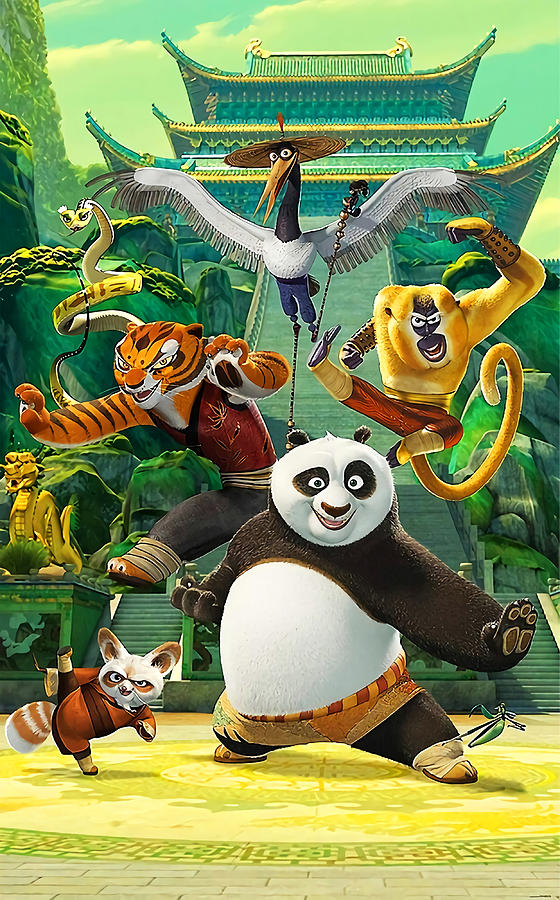 Kung Fu Panda Animation Poster 70s Painting By Paula Shannon 