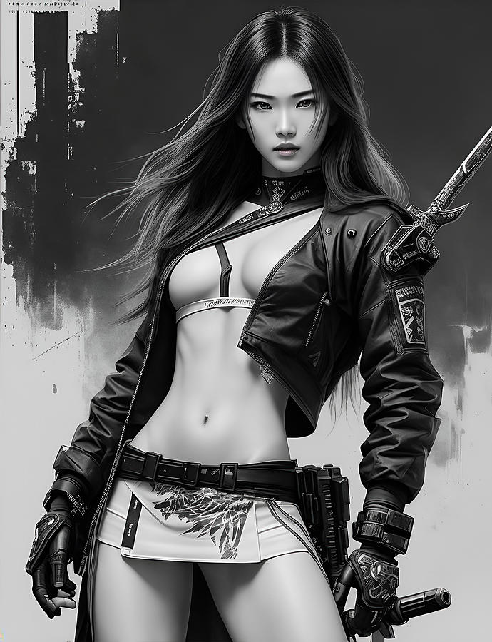 Kunoichi Ninja Assassin Girl Digital Art By Jim Brey Fine Art America