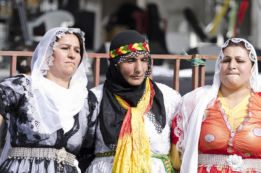 Kurdish women in traditional dress dancing (Halay) Photograph by Funky-data