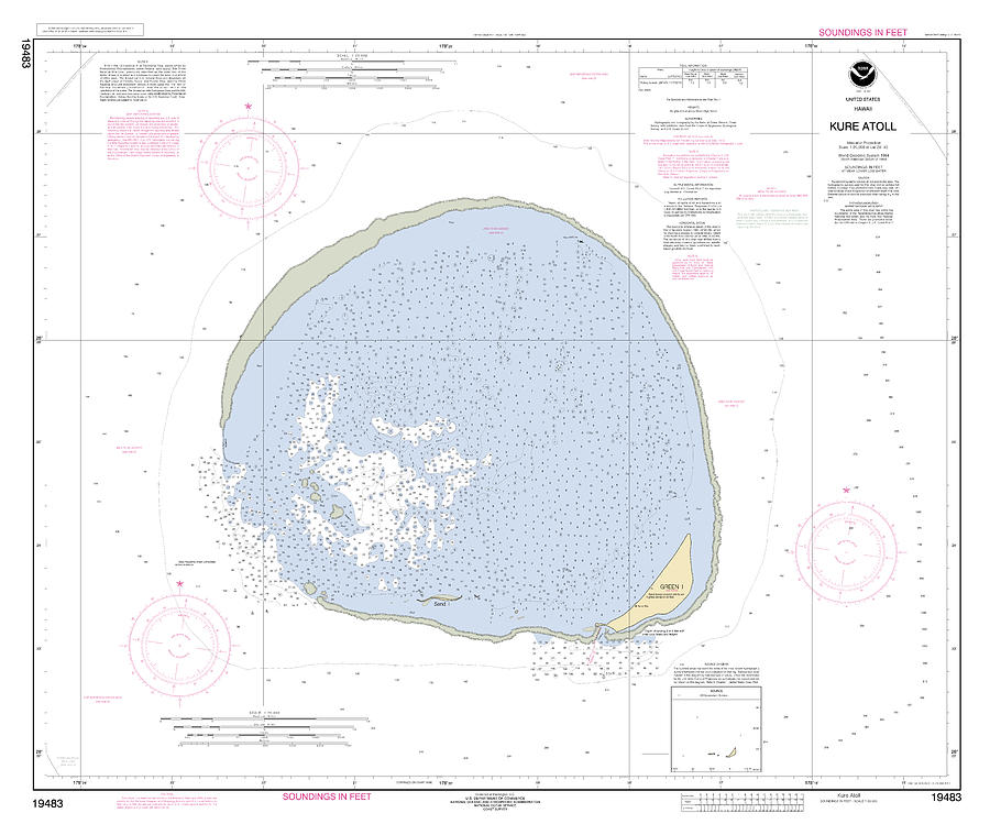 Kure Island Hawaii, Noaa Chart 19483 Digital Art by Nautical Chartworks