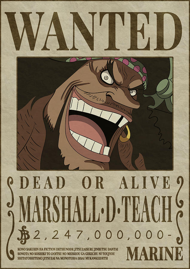 KUROHIGE bounty wanted poster one piece Digital Art by Shiro Vexel ...