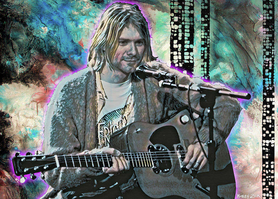 Kurt Cobain - Come As You Are Painting by Bobby Zeik