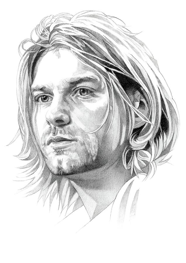 Kurt Cobain Pencil Drawing Drawing by Matthew Hack