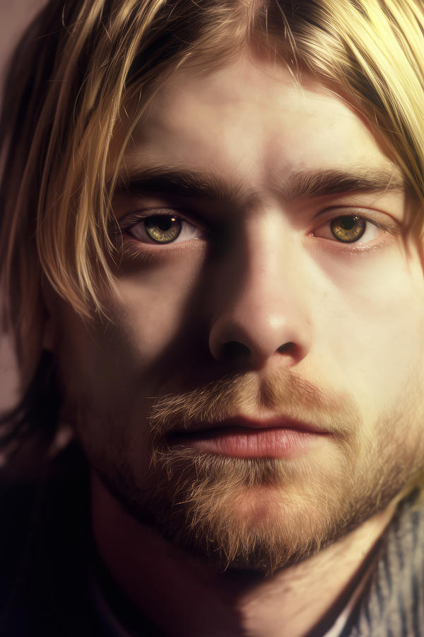 Kurt Cobain Portrait Digital Art by Wes and Dotty Weber