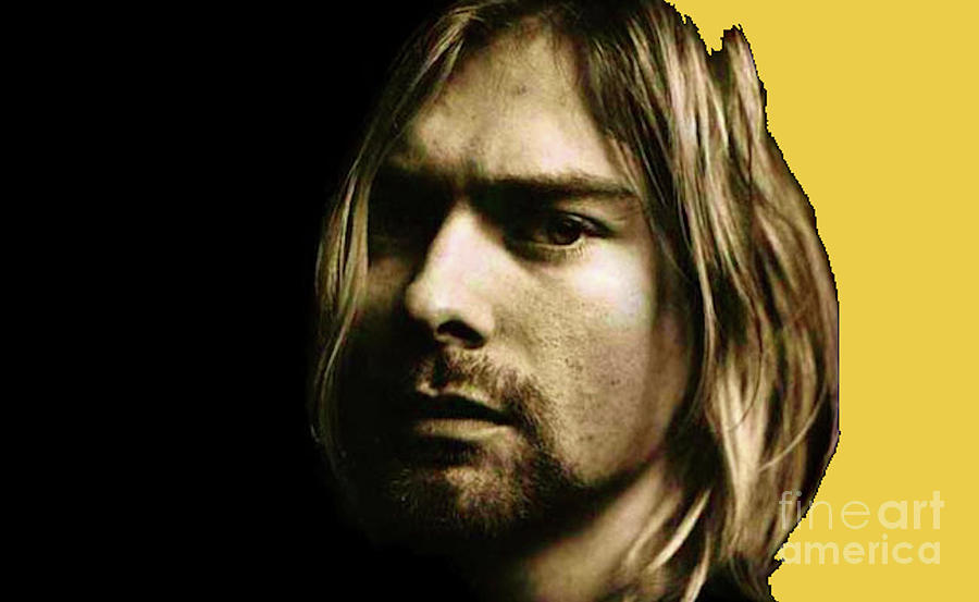 Kurt Cobain Portrait Yellow Digital Art By Scott D Van Osdol Fine 9215