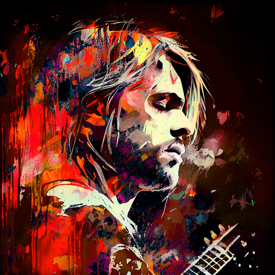 Kurt Cobain Digital Art by VRL Arts - Fine Art America