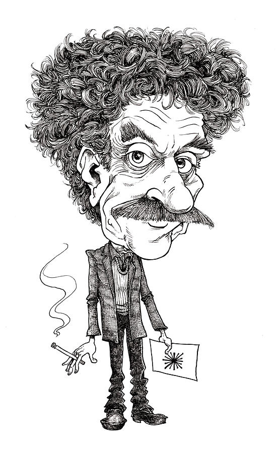 Kurt Vonnegut Drawing by Mike Scott