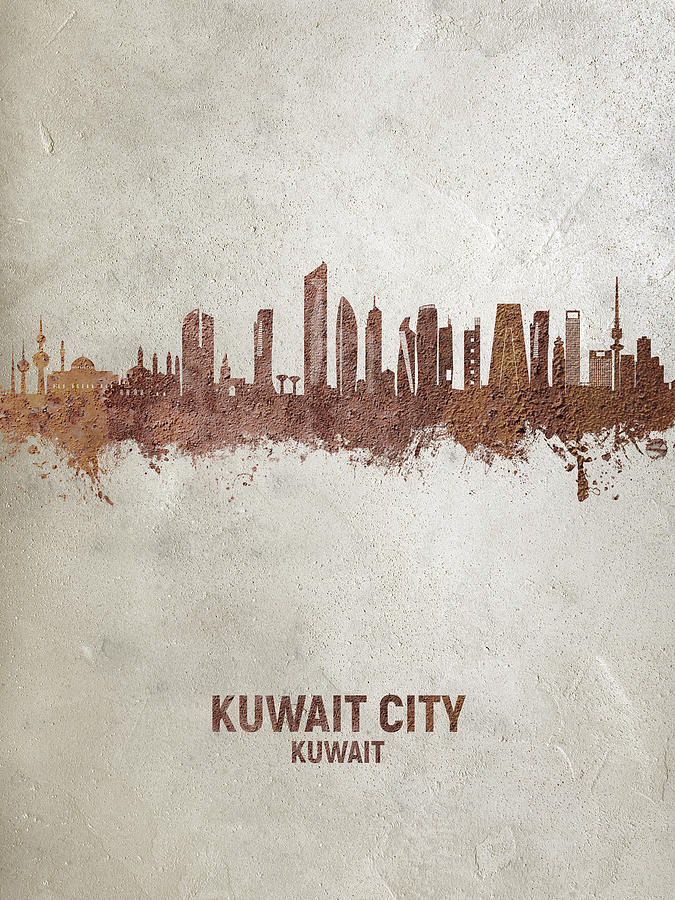 Kuwait City Skyline #19 Digital Art by Michael Tompsett