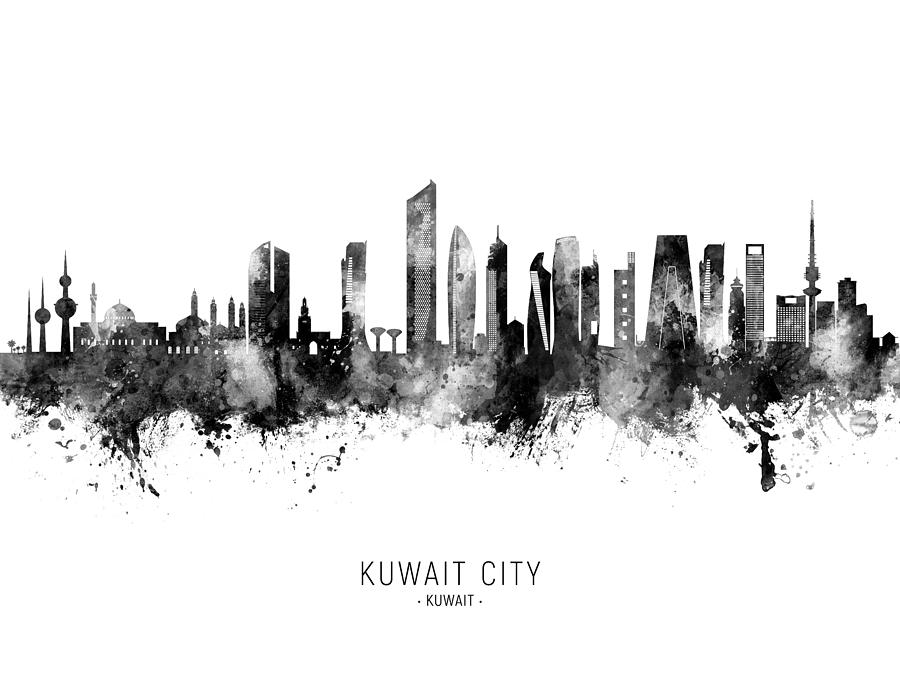 Kuwait City Skyline #82 Digital Art by Michael Tompsett