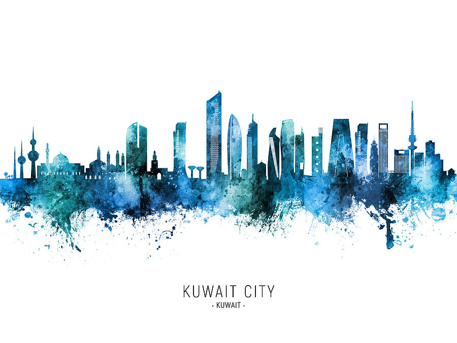 Kuwait City Skyline #90 Digital Art by Michael Tompsett
