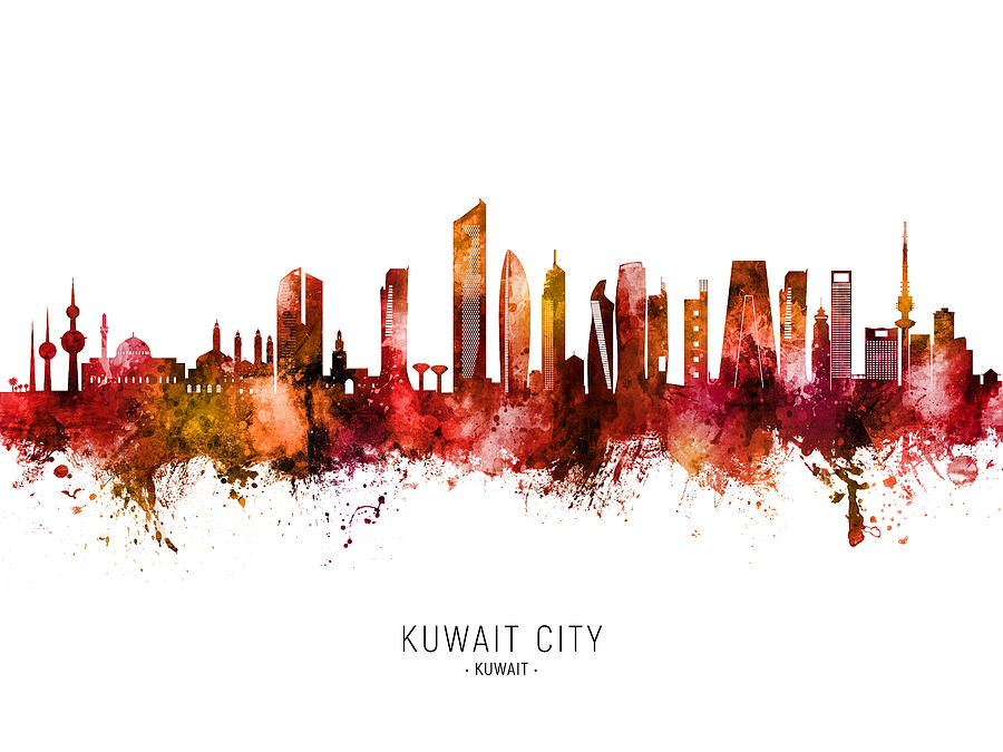 Kuwait City Skyline #91 Digital Art by Michael Tompsett