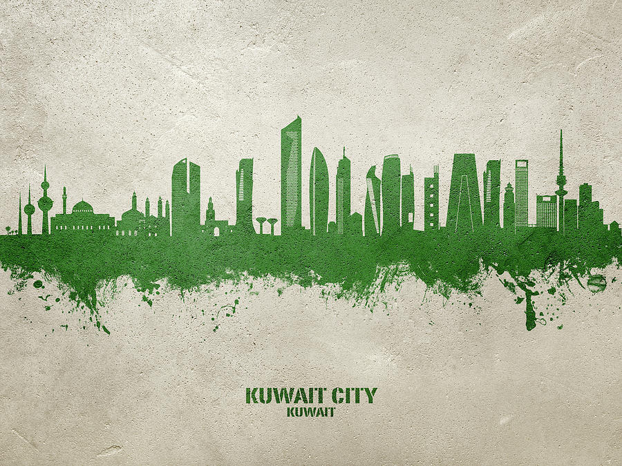 Kuwait City Skyline #93 Digital Art by Michael Tompsett