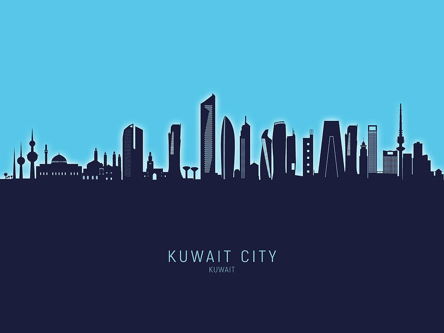 Kuwait City Skyline #97 Digital Art by Michael Tompsett