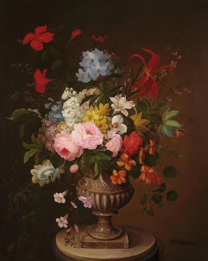 Kwiaty w wazonie Flowers in a vase Painting by Henryka Beyer - Fine Art ...