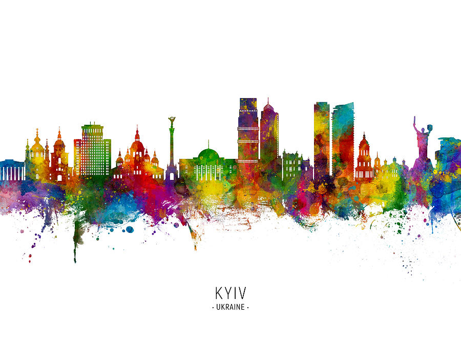 Kyiv Ukraine Skyline #53 Digital Art by Michael Tompsett
