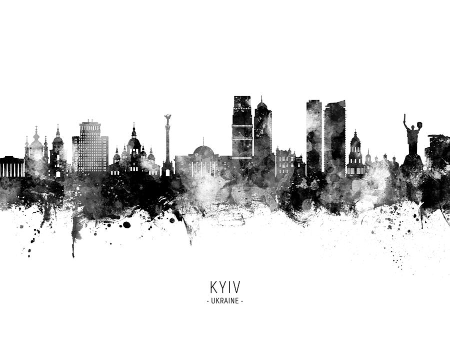 Kyiv Ukraine Skyline #54 Digital Art by Michael Tompsett