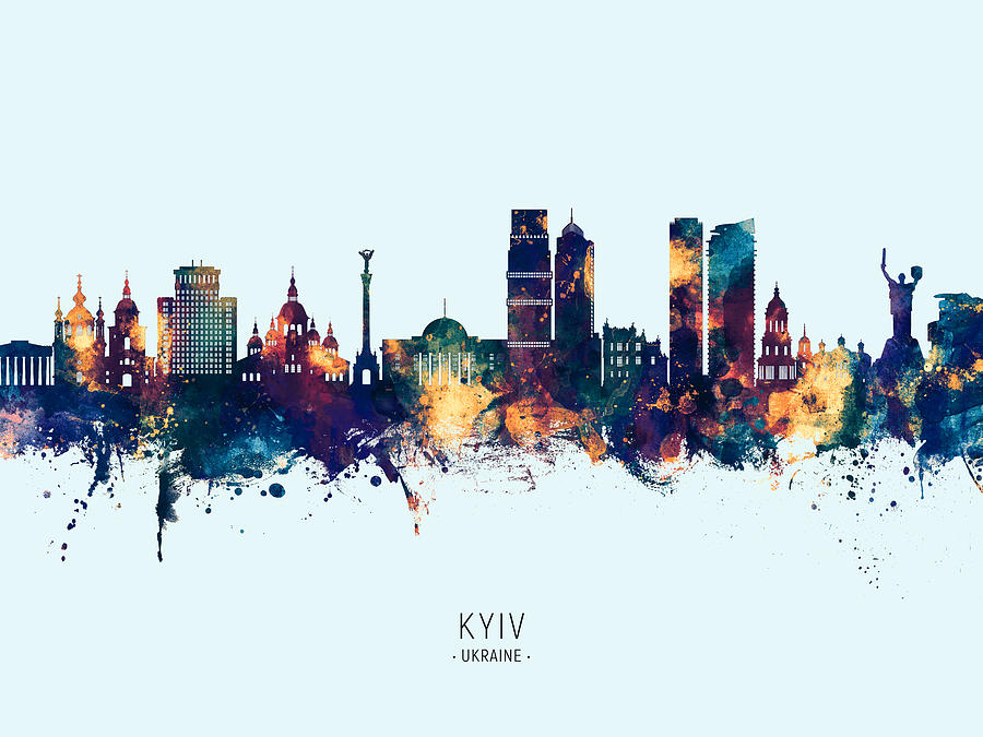 Kyiv Ukraine Skyline #56 Digital Art by Michael Tompsett