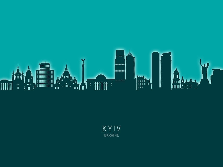 Kyiv Ukraine Skyline #68 Digital Art by Michael Tompsett