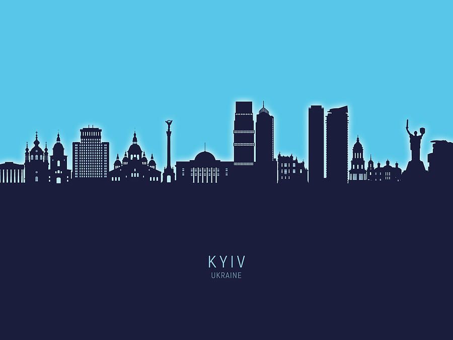 Kyiv Ukraine Skyline #69 Digital Art by Michael Tompsett