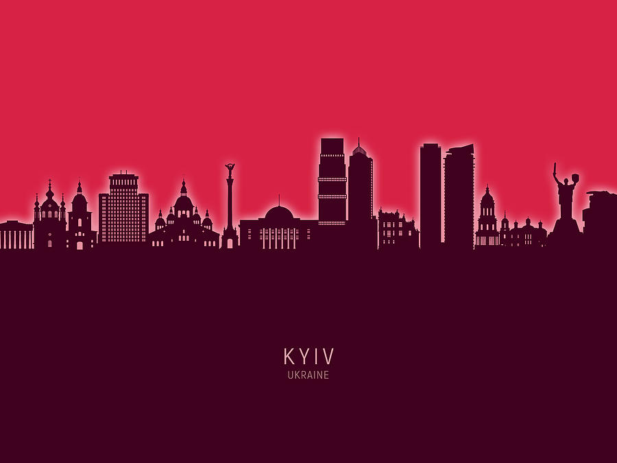 Kyiv Ukraine Skyline #72 Digital Art by Michael Tompsett