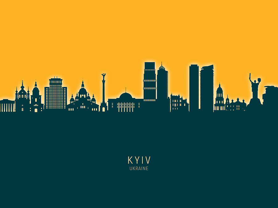 Kyiv Ukraine Skyline #73 Digital Art by Michael Tompsett