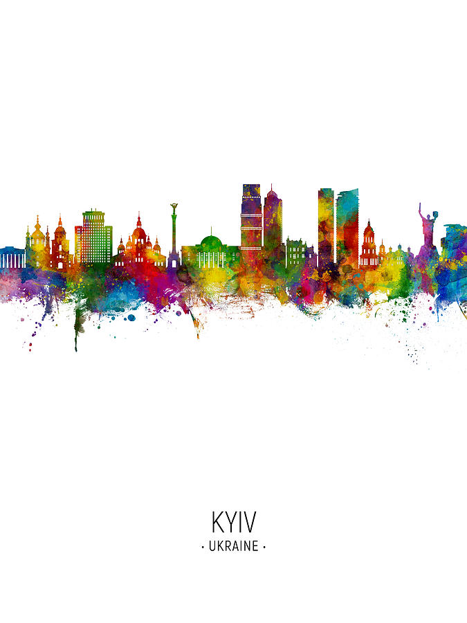 Kyiv Ukraine Skyline #75 Digital Art by Michael Tompsett