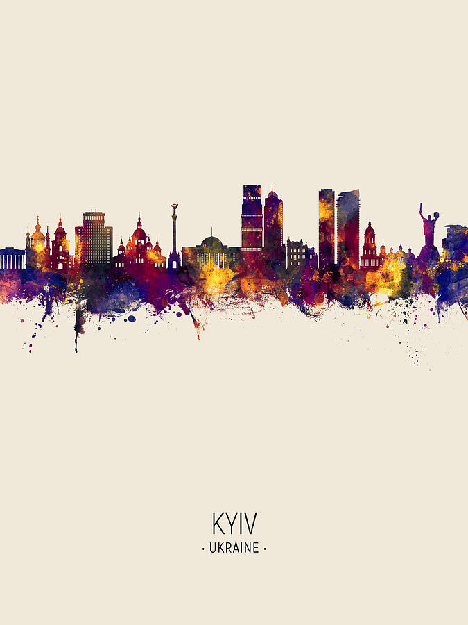Kyiv Ukraine Skyline #76 Digital Art by Michael Tompsett