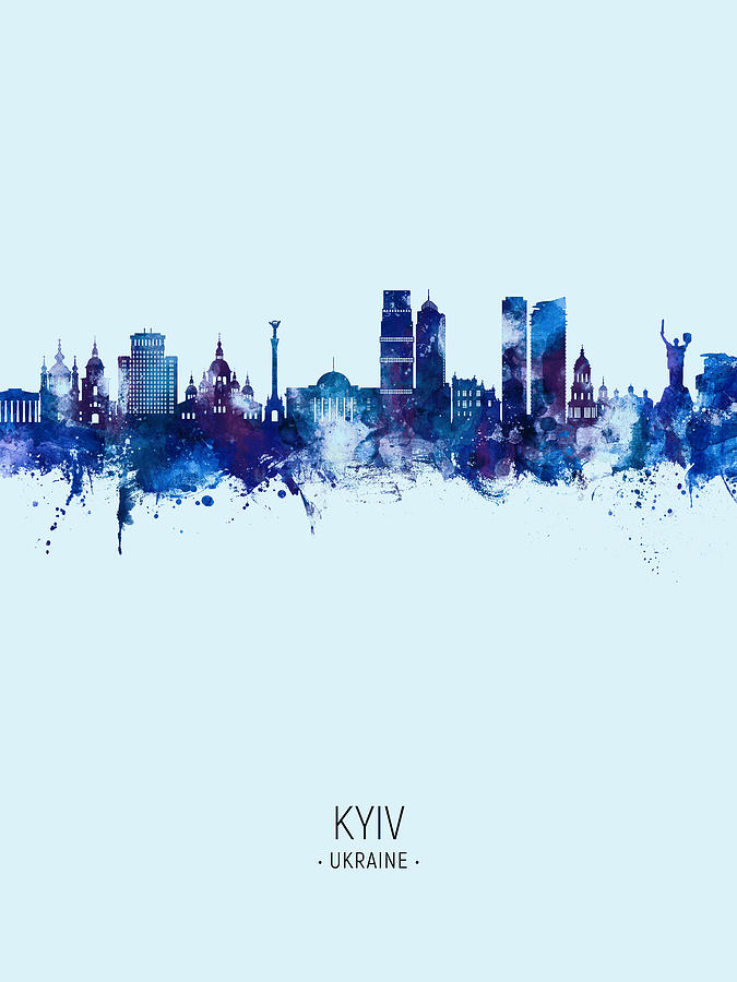 Kyiv Ukraine Skyline #77 Digital Art by Michael Tompsett