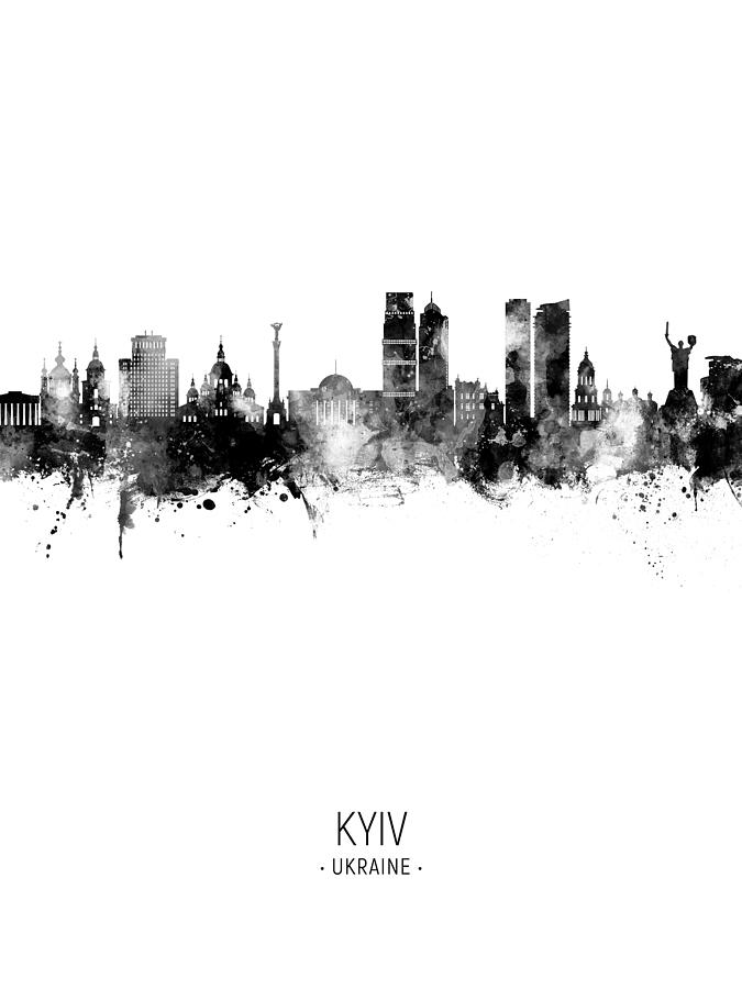 Kyiv Ukraine Skyline #79 Digital Art by Michael Tompsett