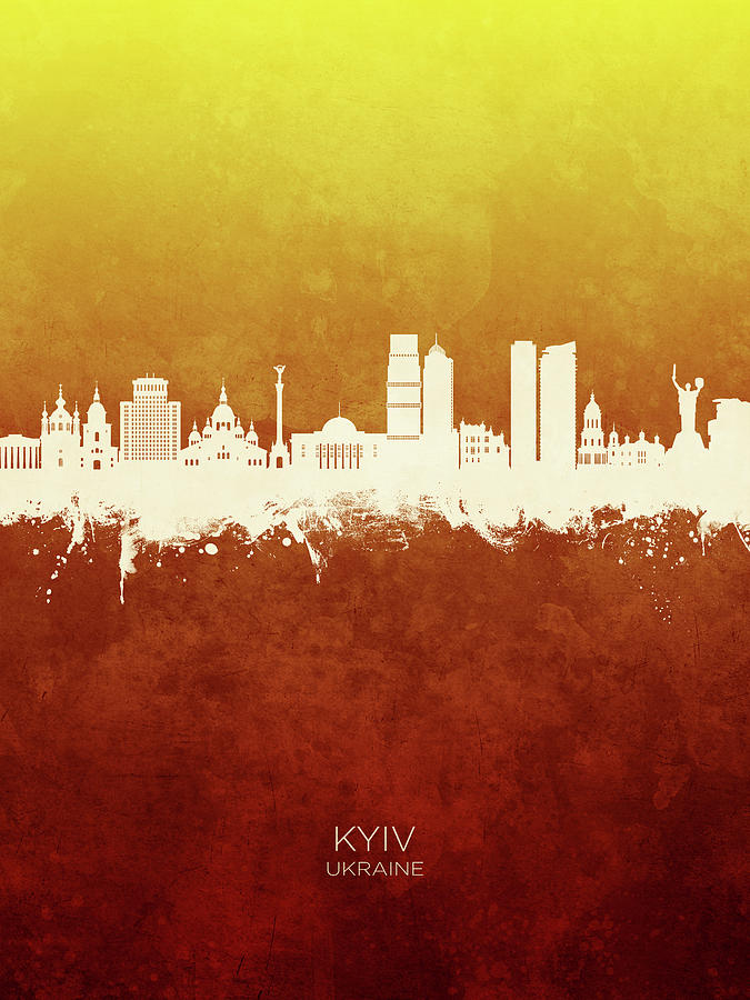 Kyiv Ukraine Skyline #90 Digital Art by Michael Tompsett